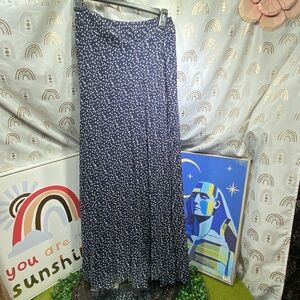 Cato Navy Maxi Skirt with White Dots